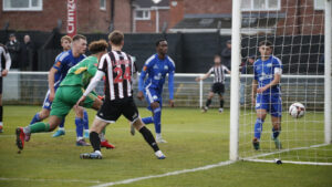 Michael Ledger scores for Spennymoor Town against Buxton