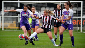 Spennymoor Town Ladies midfielder Amy Richardson in action against Chester-le-Street Town