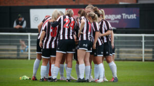 Spennymoor Town Ladies in a pre-match huddle