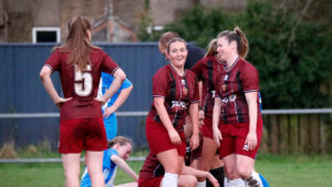 Spennymoor Town Ladies celebrate a goal against York RI