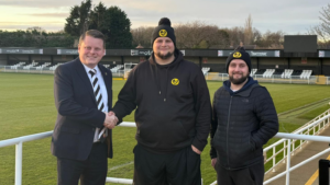 Spennymoor Town Managing Director Ian Geldard with Caps Off