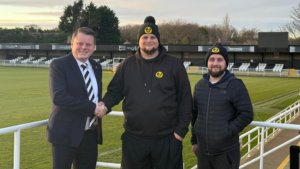 Spennymoor Town Managing Director Ian Geldard with Caps Off