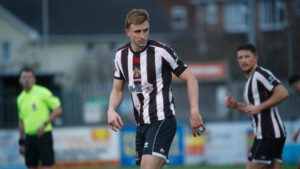 Spennymoor Town striker Glen Taylor in action