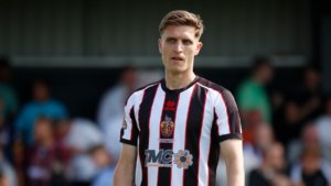 Spennymoor Town defender Michael Ledger in action