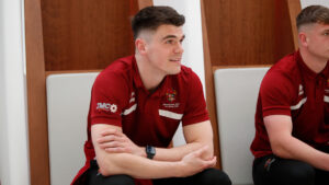 Spennymoor Town goalkeeper Brad James in the Wembley changing room