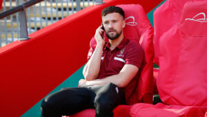 Spennymoor Town defender Olly Dyson in the seats at Wembley