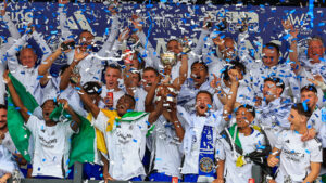 Macclesfield celebrate their promotion to National League North