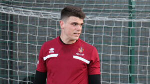 Spennymoor Town goalkeeper Brad James in training
