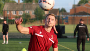 Spennymoor Town striker Glen Taylor in training