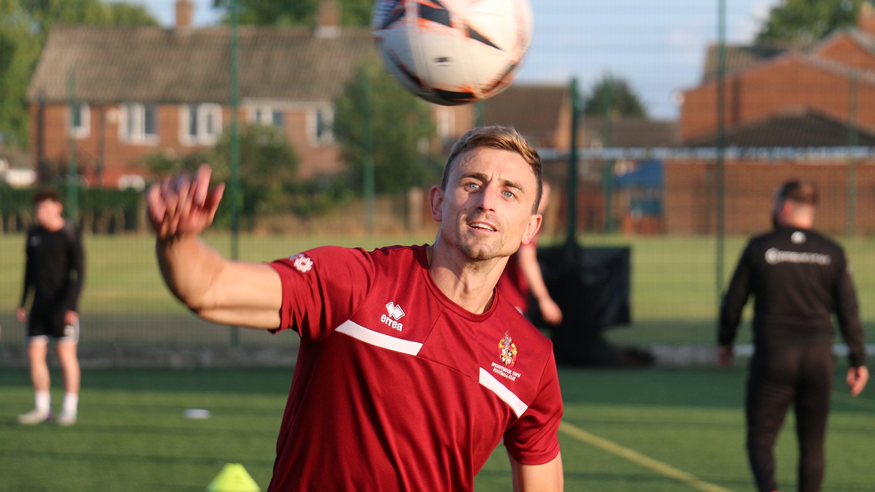 Spennymoor Town striker Glen Taylor in training