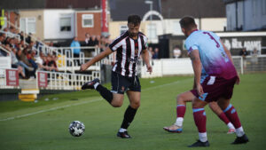 Spennymoor Town's Olly Dyson in action against Gateshead