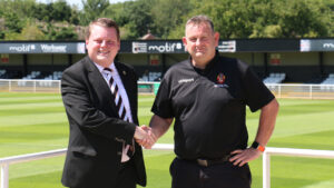 Spennymoor Town Managing Director Ian Geldard with Youth Chairman Gareth Richards