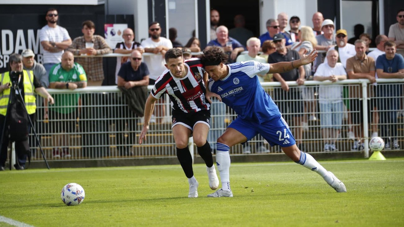Spennymoor Town midfielder in action against Macclesfield