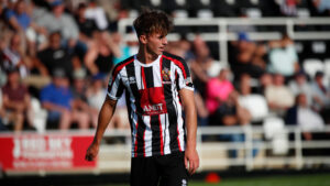 Spennymoor Town midfielder Alfie Doherty in action