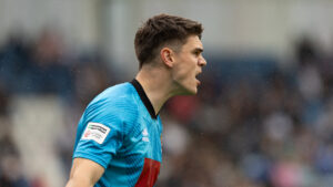Spennymoor Town goalkeeper Brad James in action