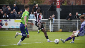 Spennymoor Town forward Katia Kouyate scores against Chadderton