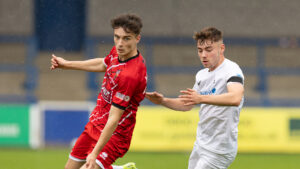 Spennymoor Town winger Corey McKeown in action against AFC Telford United
