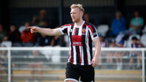 Spennymoor Town defender Ben Pollock in action
