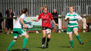 Midfielder Sophie Hodgson in action for Spennymoor Town Ladies
