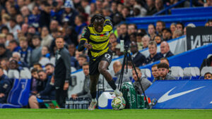 Forward Katia Kouyate in action for Barrow