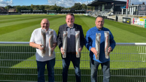 Spennymoor Town's Managing Director Ian Geldard with the hard plastic cups