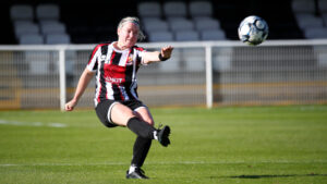 Spennymoor Town Ladies defender Coral Colledge in action