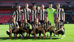 Spennymoor Town players line-up for the FA Trophy Final at Wembley
