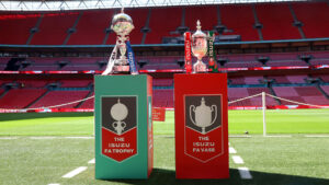 The FA Trophy and the FA Vase at Wembley