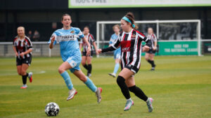 Spennymoor Town Ladies forward Kelly Garcia in action