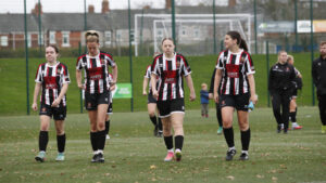 Players from Spennymoor Town Ladies ready for action