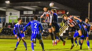 Spennymoor Town defender Dan Jones in action against Chester