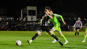 Spennymoor Town winger Corey McKeown scores against Curzon Ashton