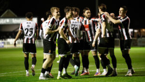 Spennymoor Town players celebrate a goal
