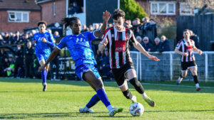 Spennymoor Town winger Corey McKeown in action against Bedford Town