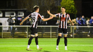 Spennymoor Town winger Corey McKeown celebrates