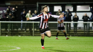 Spennymoor Town's Olly Dyson celebrates a goal