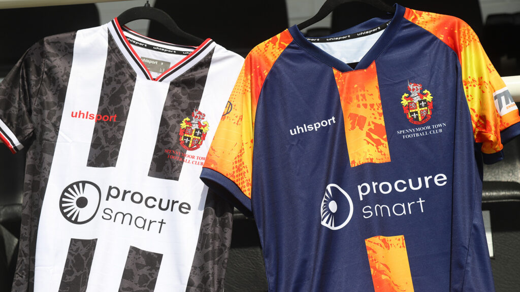 Spennymoor Town home and away shirts for 2026/27 season