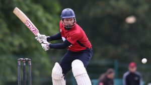 Spennymoor Town boss Tommy Miller playing in 2025 Roy Simpson MBE Foundation cricket match