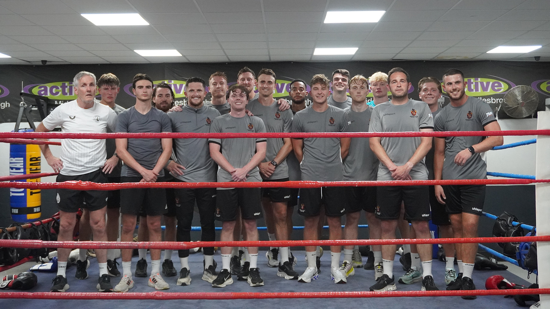 Spennymoor Town players try boxing training session