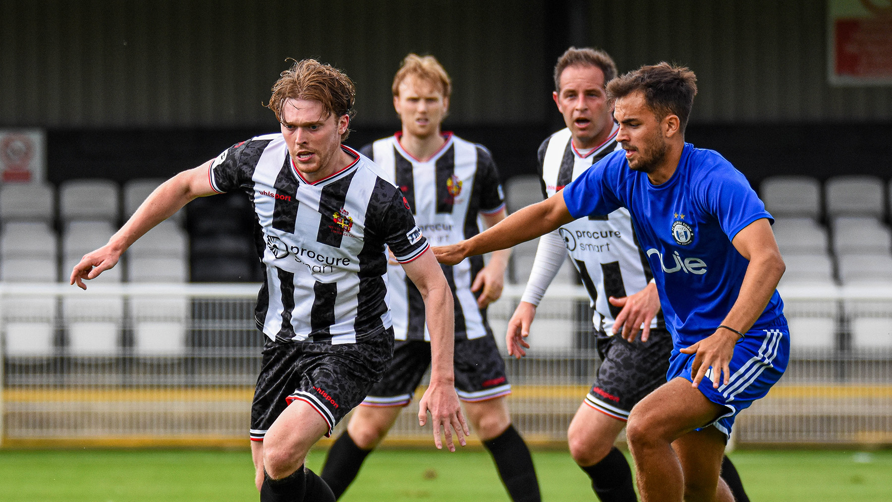 Spennymoor Town midfielder Jack Jenkins in action against FC Halifax Town