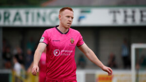 Spennymoor Town striker Danny Johnson in action