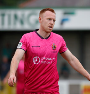Spennymoor Town striker Danny Johnson in action