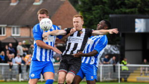 Spennymoor Town striker Danny Johnson in action against Hartlepool United